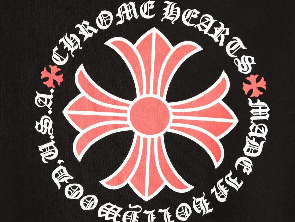 Chrome Hearts Floral Cross Gothic Print Long-Sleeve T-Shirt - Black