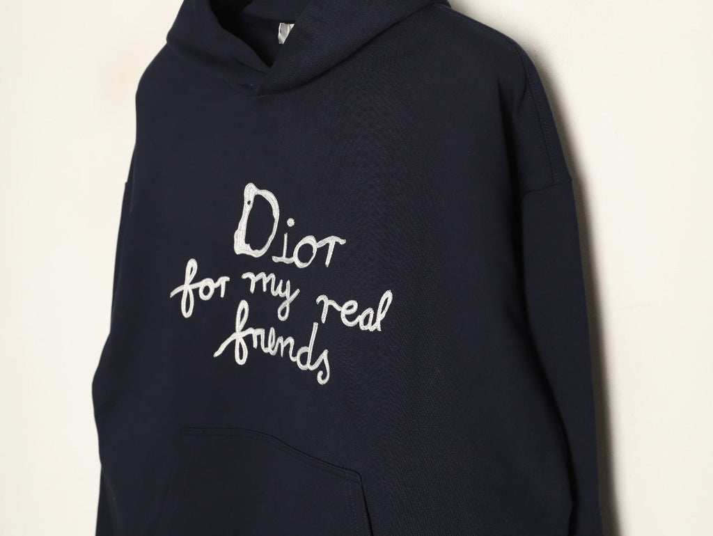 Dior “For My Real Friends” Slogan Hoodie - Black