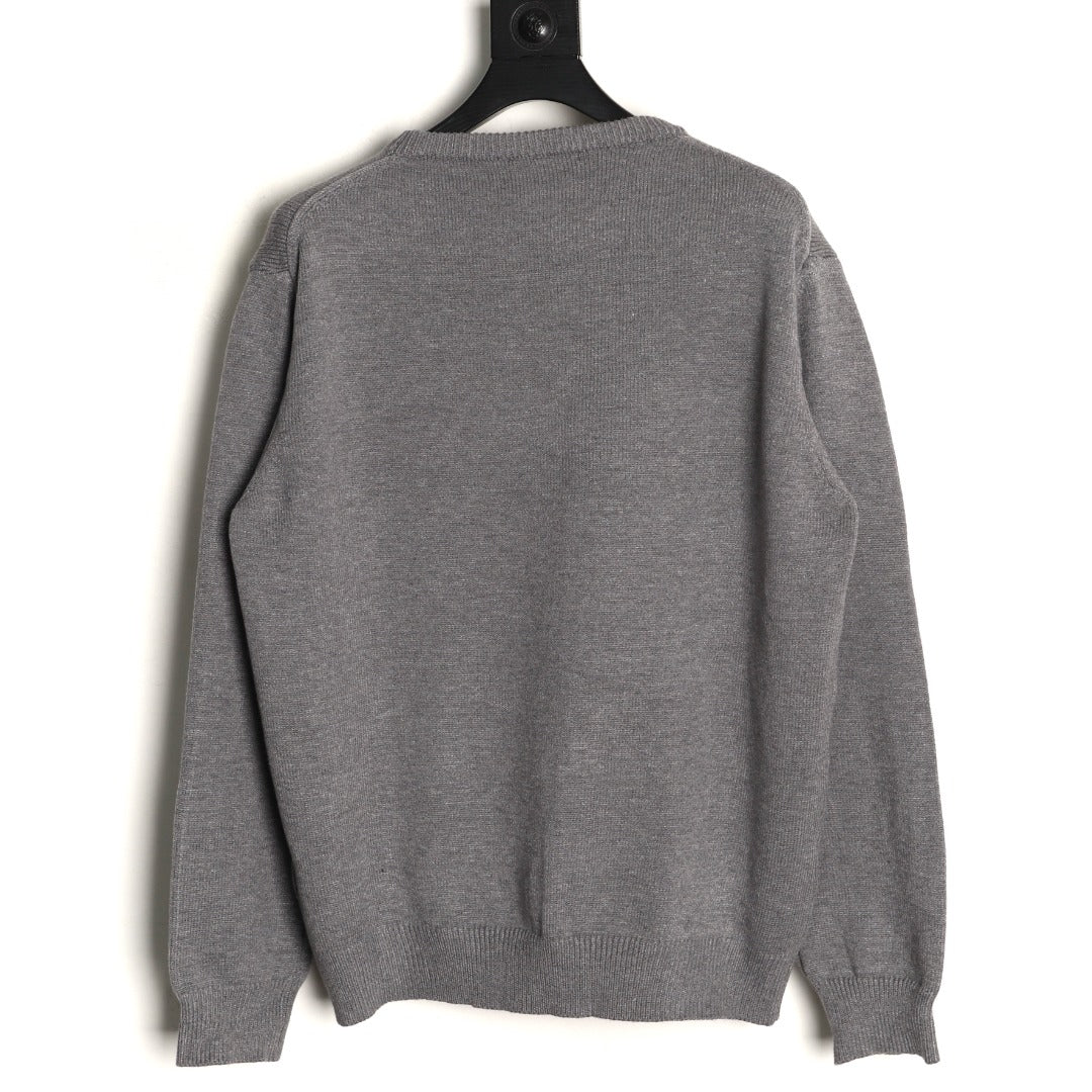 Gucci Signature-Logo Crewneck Sweater - Grey