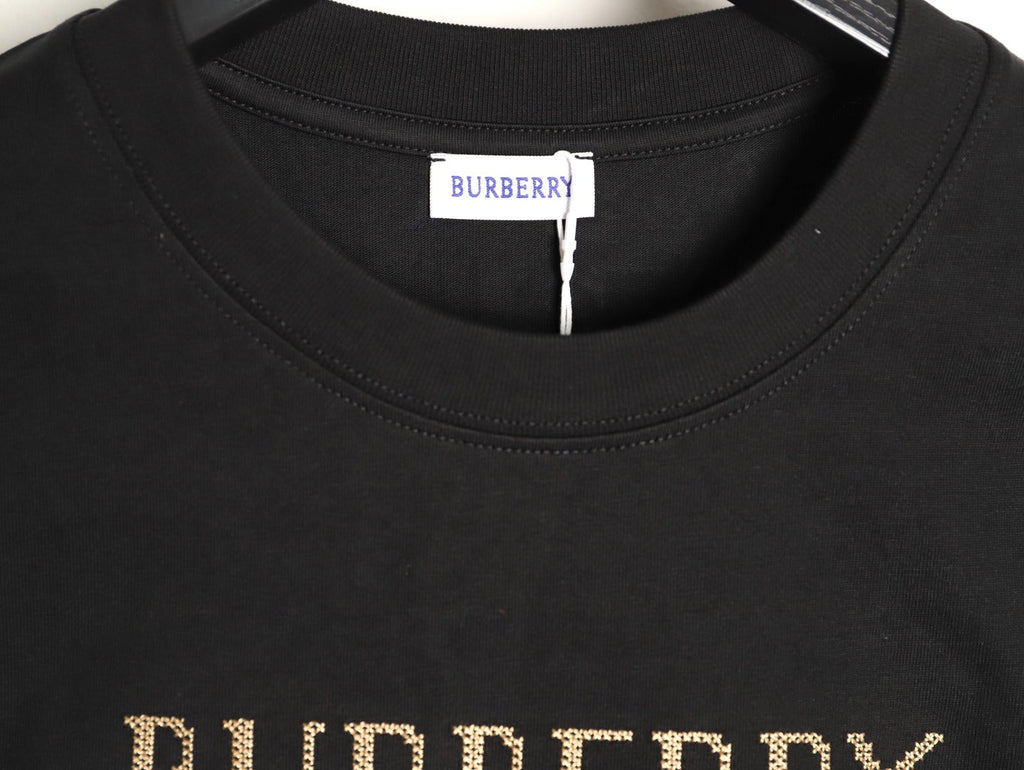 Burberry Check Equestrian Graphic Long-Sleeve Top - Black